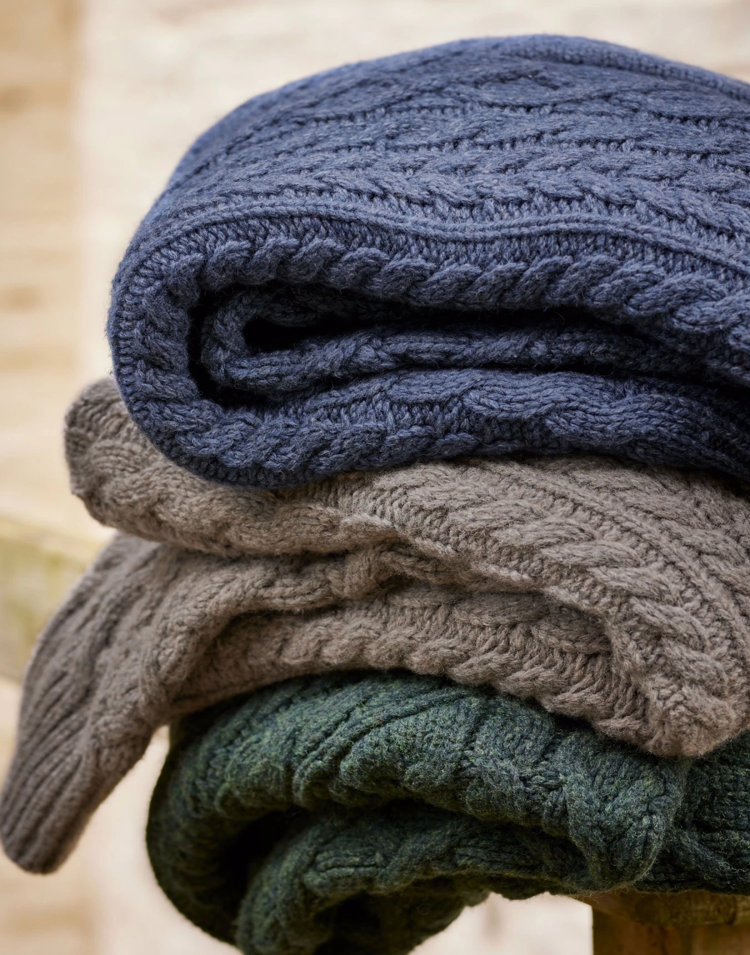 Aran Crew Neck Jumper - Denim 8 Aran Crew Neck Jumper - Denim - Image 6