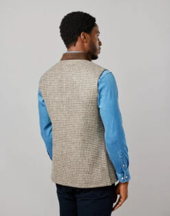 British Wool Nehru Gilet - Dogtooth 13 British Wool Nehru Gilet - Dogtooth -Joseph Turner Shop Mens Dogtooth Fleece Lined Nehru Gilet MJFLNGDGT 3