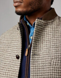 British Wool Nehru Gilet - Dogtooth 14 British Wool Nehru Gilet - Dogtooth -Joseph Turner Shop Mens Dogtooth Fleece Lined Nehru Gilet MJFLNGDGT 4