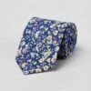 Flowers On Navy Printed Silk Tie