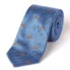 Foxes On Blue Woven Silk Tie 1 Foxes On Blue Woven Silk Tie -Joseph Turner Shop Mens Foxes on Blue Country Silk Tie MATW92 1
