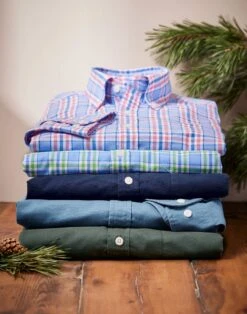 Washed Button Down Oxford Shirt - Green/Blue Check 11 Washed Button Down Oxford Shirt - Green/Blue Check -Joseph Turner Shop Mens Green Blue Check Washed Casual Oxford Shirt MCOXFDGRB 6