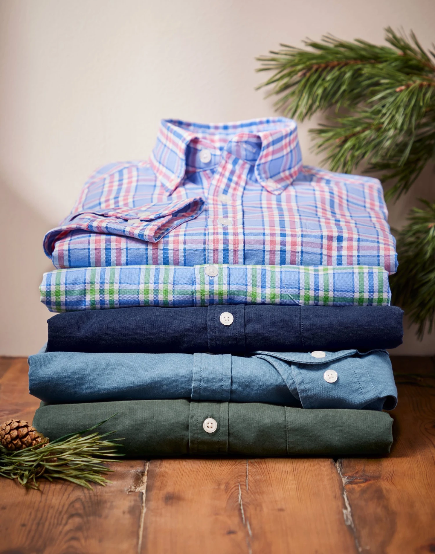Washed Button Down Oxford Shirt - Green/Blue Check 7 Washed Button Down Oxford Shirt - Green/Blue Check - Image 5