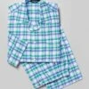 Pyjamas - Blue/Green Check (brushed) -Joseph Turner Shop Mens Green Blue Check brushed cotton Pyjamas MNPYJABLG 1