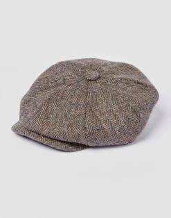 Newsboy Cap - Green/Brown Tweed