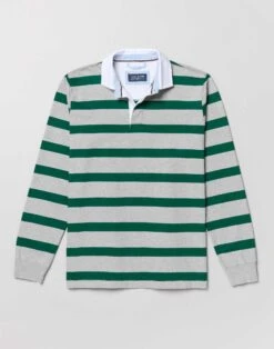 Rugby Shirt - Green/Grey -Joseph Turner Shop Mens Green Grey Rugby Shirt MTRUGBGRG 3
