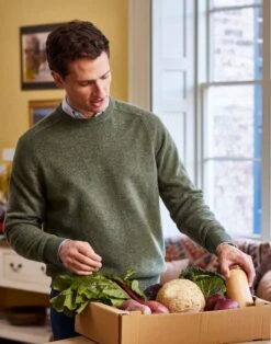 Lambswool Crew Neck Jumper - Green