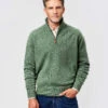 Lambswool Half Zip Jumper - Green 1 Lambswool Half Zip Jumper - Green -Joseph Turner Shop Mens Green Lambswool Half Zip Jumper MKLWHZGRN 1
