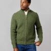Lambswool Whitby Zip Cardigan - Green
