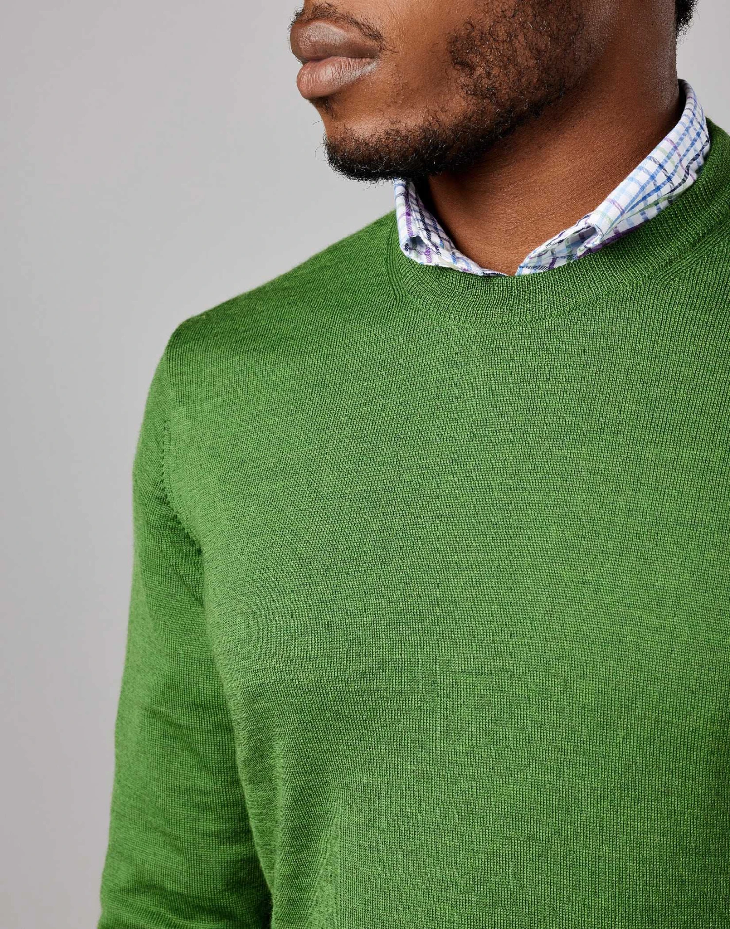 Merino Crew Neck Jumper - Green 6 Merino Crew Neck Jumper - Green - Image 4