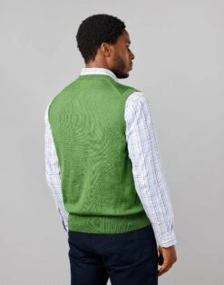 Merino Slipover - Green -Joseph Turner Shop Mens Green Merino Slipover MKMESLGEN 2