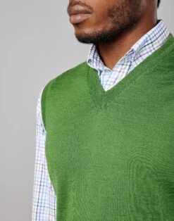 Merino Slipover - Green -Joseph Turner Shop Mens Green Merino Slipover MKMESLGEN 4