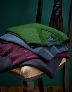 Merino V Neck Jumper - Green -Joseph Turner Shop Mens Green Merino V Neck Jumper MKMEVNGEN 6