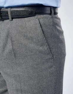 Flannel Trousers - Grey Dogtooth -Joseph Turner Shop Mens Grey Dogstooth Yorkshire Wool Flannel Trousers MRFLANGDT 3
