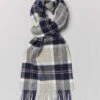 Lambswool Scarf - Grey/Navy -Joseph Turner Shop Mens Grey Navy Lambswool Scarf MASCLWGRN 1