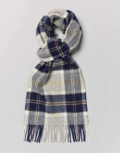 Lambswool Scarf - Grey/Navy
