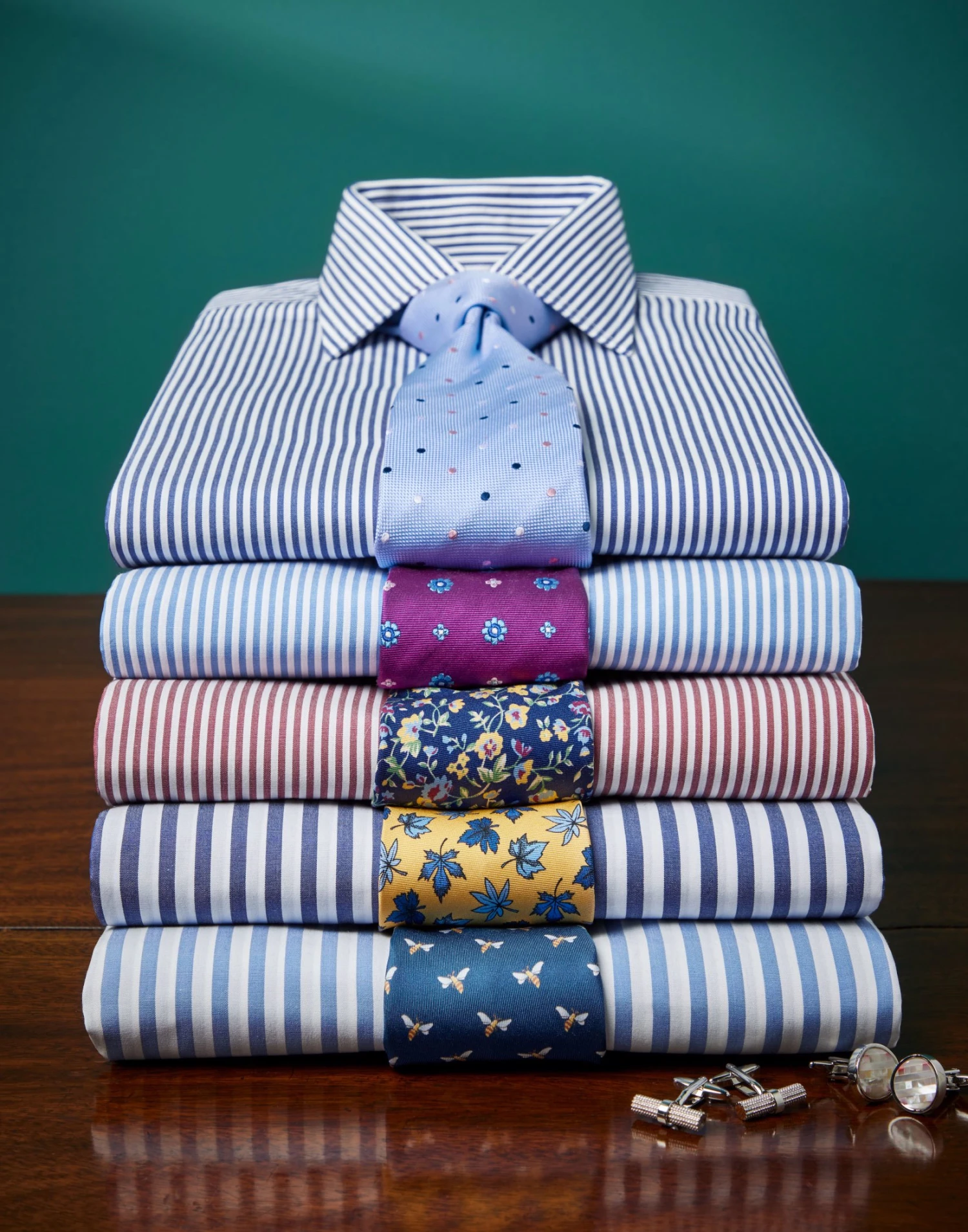 Honey Bees On Blue Printed Silk Tie 4 Honey Bees On Blue Printed Silk Tie - Image 2