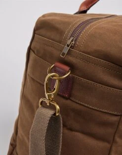 Waxed Canvas Weekend Holdall - Khaki -Joseph Turner Shop Mens Khaki Waxed Canvas Weekend Holdall MAWCWHKHA 3