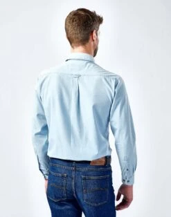 Chambray Shirt - Light Blue -Joseph Turner Shop Mens Light Blue Chambray Shirt MCCHAMLIB 2