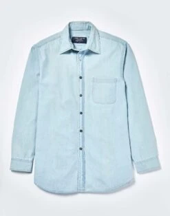 Chambray Shirt - Light Blue -Joseph Turner Shop Mens Light Blue Chambray Shirt MCCHAMLIB 3
