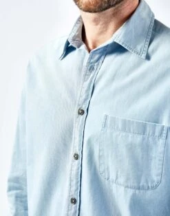 Chambray Shirt - Light Blue -Joseph Turner Shop Mens Light Blue Chambray Shirt MCCHAMLIB 4