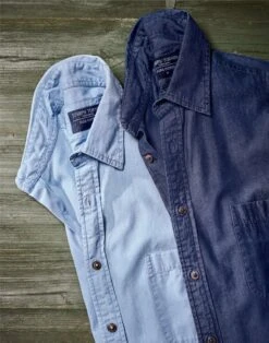 Chambray Shirt - Light Blue -Joseph Turner Shop Mens Light Blue Chambray Shirt MCCHAMLIB 5