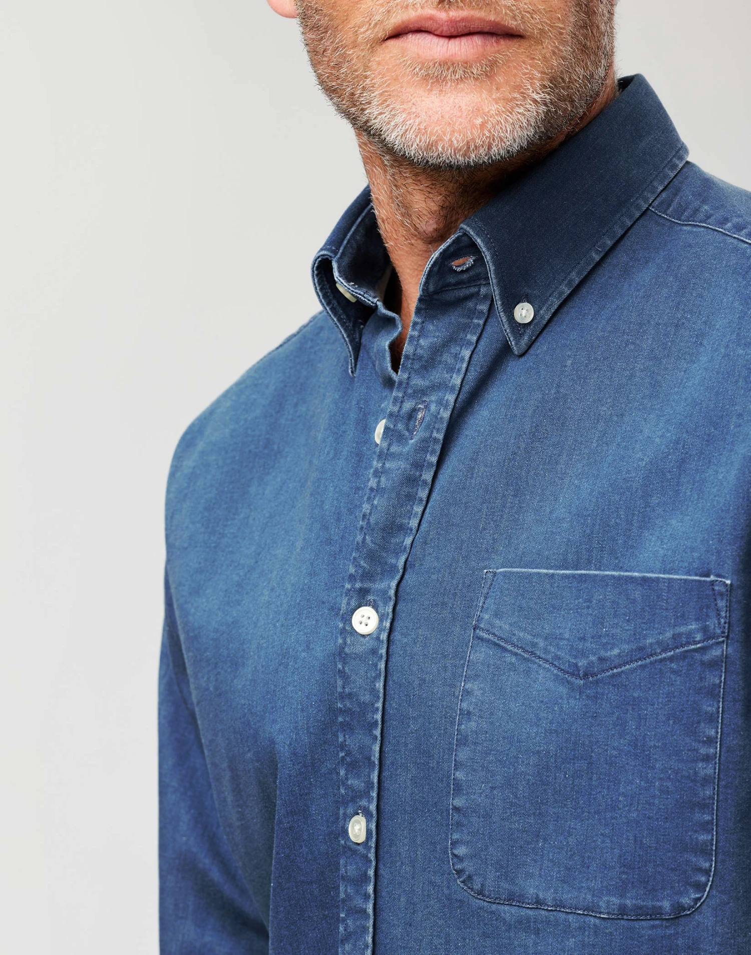 Denim Shirt - Mid Blue 6 Denim Shirt - Mid Blue - Image 4