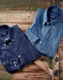 Denim Shirt - Mid Blue 11 Denim Shirt - Mid Blue -Joseph Turner Shop Mens Mid Blue Denim Shirt MCDENMMBL 6