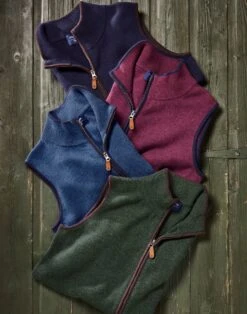 Merino Gilet - Blue -Joseph Turner Shop Mens Mid Blue Knitted Merino Gilet MKMEGTBLU 6