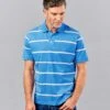 Striped Polo Shirt - Blue/Pink -Joseph Turner Shop Mens Mid Blue Pink Striped Polo Shirt MTPOSSMBP 1