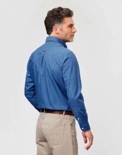 Joseph Turner Shop -Joseph Turner Shop Mens Mid Blue Washed Casual Oxford Shirt MCOXFDMBL 2