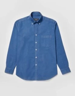 Washed Button Down Oxford Shirt - Mid Blue -Joseph Turner Shop Mens Mid Blue Washed Casual Oxford Shirt MCOXFDMBL 3