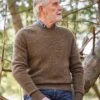 Shetland Crew Neck Jumper - Moss