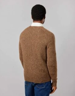 Shetland Crew Neck Jumper - Moss -Joseph Turner Shop Mens Moss Shetland Crew Neck Jumper MKSHCRMOS 2