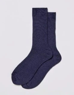 Classic Wool Ankle Socks - Navy