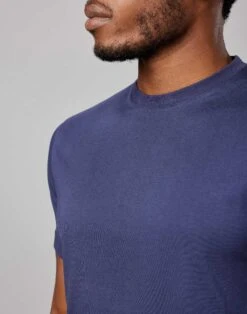 Cotton T Shirt - Navy -Joseph Turner Shop Mens Navy Crew Neck T Shirt MTTEESNAV 4