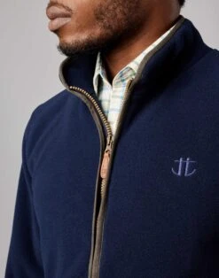 Coverdale Fleece Jacket - Navy -Joseph Turner Shop Mens Navy Fleece Jacket MOFLJANAV 4