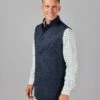 Tweed Nehru Gilet - Navy Herringbone 2 Tweed Nehru Gilet - Navy Herringbone -Joseph Turner Shop Mens Navy Herringbone Nehru Gilet MJNEHWNVH 1