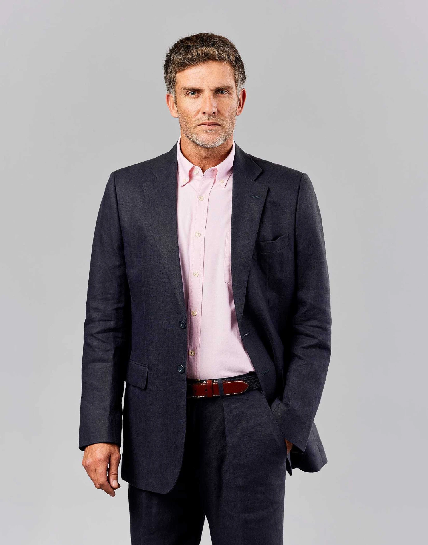 Linen Suit Jacket - Navy 4 Linen Suit Jacket - Navy - Image 2