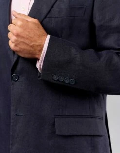 Linen Suit Jacket - Navy 9 Linen Suit Jacket - Navy -Joseph Turner Shop Mens Navy Linen Jacket MJLSJKNAV 3