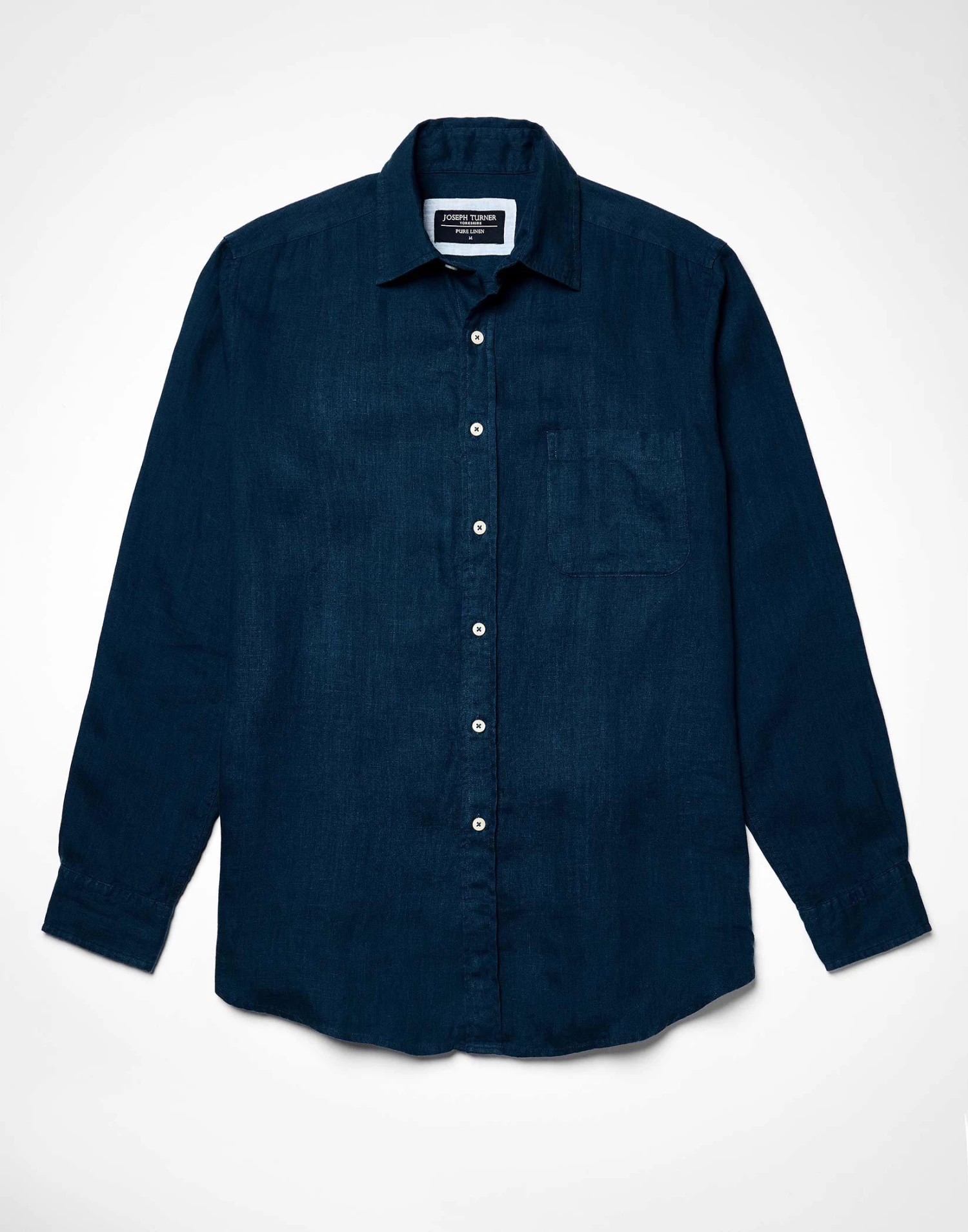Linen Shirt Long Sleeve - Navy 5 Linen Shirt Long Sleeve - Navy - Image 3