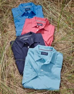 Mercerised Jersey Polo Shirt - Navy -Joseph Turner Shop Mens Navy Mercerised Jersey Polo Shirt MTPOMENAV 5