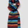 Stripey Lambswool Scarf - Navy Multistripe