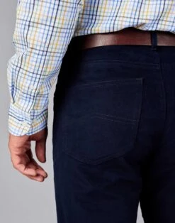 Moleskin Jeans - Navy -Joseph Turner Shop Mens Navy Moleskin Jeans MPJEMONAV 4