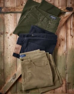 Moleskin Jeans - Navy -Joseph Turner Shop Mens Navy Moleskin Jeans MPJEMONAV 6