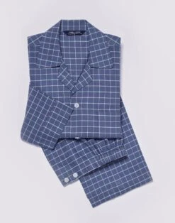 Pyjamas - Navy/Pink Check (brushed)