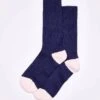 Heel & Toe Cotton Socks - Navy/Pink -Joseph Turner Shop Mens Navy Pink Heel and Toe Cotton Socks MASOHTNAP 1