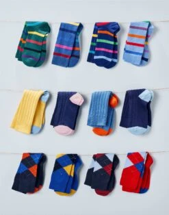 Heel & Toe Cotton Socks - Navy/Pink 5 Heel & Toe Cotton Socks - Navy/Pink -Joseph Turner Shop Mens Navy Pink Heel and Toe Cotton Socks MASOHTNAP 2