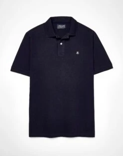 Pique Polo Shirt - Navy -Joseph Turner Shop Mens Navy Plain Polo Shirt MTPOLSNAV 3