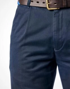 Pleated Front Chinos - Navy -Joseph Turner Shop Mens Navy Pleat Front Chinos MRCHINDKN 3